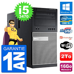 PC Tour Dell OptiPlex 9010 Intel i5-3470 RAM 16Go Disque Dur 2To Windows 10 Wifi - Occasion