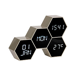 Karlsson Réveil Six 4 facettes hexagonale - Or