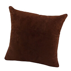 Avis Couvre-oreiller en daim velours de couleur unie Throw Taie d'oreiller chocolat-60x60cm