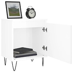 Avis vidaXL Tables de chevet 2pcs blanc brillant 40x30x50cm bois ingénierie