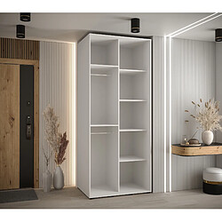 Acheter Abiks Meble Armoire à portes coulissantes Davos 2 H235.2 x L120 x P60 2 portes coulissante (Blanc/Blanc/Or)