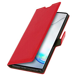 Avizar Housse Samsung Galaxy Note 10 Plus Étui Porte carte Support Vidéo Vintage Rouge