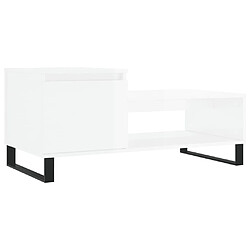 vidaXL Table basse Blanc brillant 100x50x45 cm Bois d'ingénierie