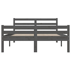 Maison Chic Lit adulte - Lit simple Cadre de lit,Structure du lit Contemporain Gris Bois massif 120x200 cm -MN14949 pas cher