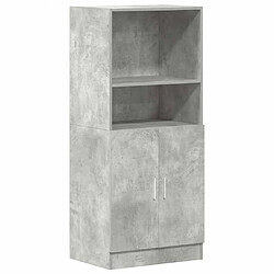 vidaXL Armoire de cuisine gris béton 57x41,5x131,5 cm bois ingénierie