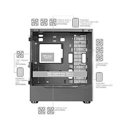 Avis Mars Gaming MC-ULT CUSTOM Gaming Case - Verre Trempé Panoramique - Support E-ATX - Capacité pour 9 Ventilateurs - Double Caméra Verticale - Connectivité USB 3.0 - Couleur Blanc