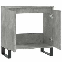 Maison Chic Armoire de bain,Meuble de rangement de salle de bain,Meuble haut gris béton 58x33x60 cm bois d'ingénierie -GKD128253 pas cher