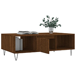 Avis vidaXL Table basse chêne marron 104x60x35 cm bois d'ingénierie