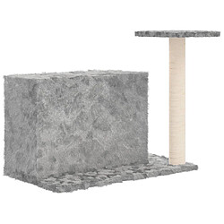 Acheter Helloshop26 Arbre à chat meuble tour grimper jouet grattage grattoir escalade plateforme avec griffoir en sisal clair 51 cm gris 02_0022439