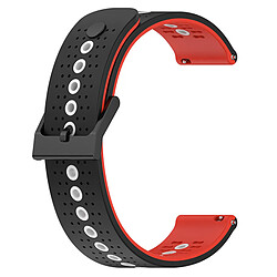 Avis Bracelet de montre en silicone de 22 mm respirant et tricolore pour Suunto 9 Peak (Noir et blanc rouge)