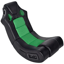 vidaXL Fauteuil à bascule à enceinte Noir et vert Similicuir