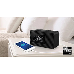 Panasonic radio réveil Dab+ avec grand affichage de l'heure et bouton snooze large noir