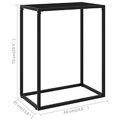 vidaXL Table console Noir 60x35x75 cm Verre trempé pas cher