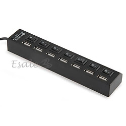 Avis Noir USB2.0 HUB Adapter 7 Port avec Interrupteur LED pour PC Tablette Clé USB