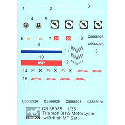 Bronco Models 1/35 Triumph 3HW Motorcycles (X2) avec figurines britanniques MP