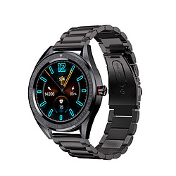 Chrono Smartwatch, Montre de sport Montre de fitness à écran tactile IP68 Montre-bracelet de fitness étanche avec moniteur de fréquence cardiaque Podomètre Notification d'appel SMS pour hommes Femmes Android iOS(noir)