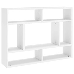 vidaXL Étagère murale Blanc 75x16x55 cm Bois d’ingénierie