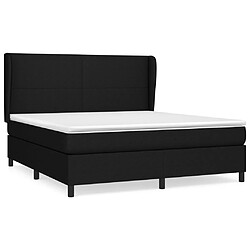 vidaXL Sommier à lattes de lit avec matelas Noir 160x200 cm Tissu