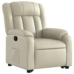 Avis vidaXL Fauteuil inclinable Crème Similicuir