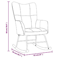 vidaXL Chaise à bascule avec repose-pied Jaune moutarde Velours pas cher