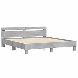 Acheter Maison Chic Cadre/structure de lit avec tête de lit pour adulte - Lit Moderne Chambre gris béton 200x200 cm -MN99429