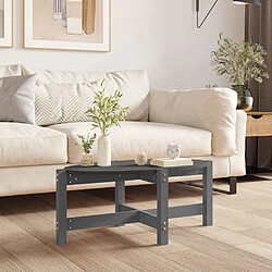 ComfortXL Table Basse Gris 87x48x35 Cm Bois Massif De Pin