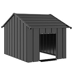 vidaXL Niche pour chien avec toit noir 83x130x85 cm acier galvanisé