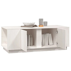 Avis vidaXL Table basse Blanc 110x50x40 cm Bois massif de pin