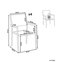 Avis Beliani Lot de 4 chaises GROSSETO Empilable Acier inox Blanc