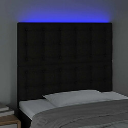 Avis Maison Chic Tête de lit scandinave à LED,meuble de chambre Noir 80x5x118/128 cm Tissu -MN80476