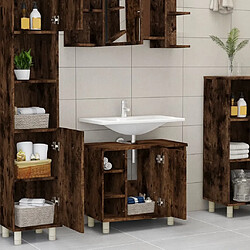 Avis Maison Chic Armoire de bain,Meuble de rangement de salle de bain,Meuble haut Chêne fumé 60x32x53,5 cm Bois d'ingénierie -GKD545499