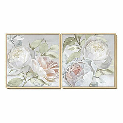 Cadre DKD Home Decor Fleurs (80 x 4 x 80 cm) (2 Unités)