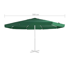 Avis vidaXL Tissu de remplacement pour parasol d'extérieur Vert 500 cm