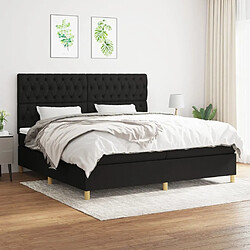 Maison Chic Lit Adulte - Lit simple Lit à sommier tapissier avec matelas moelleux - Meuble de Chambre - Noir 200x200 cm Tissu -MN43793