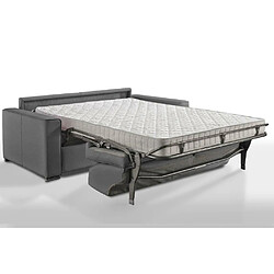 Inside 75 Canapé convertible 3-4 places EXCELLENCE 160 cm matelas MEMORY 18 cm inclus cuir vachette gris graphite