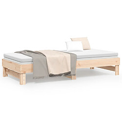 Acheter vidaXL Lit coulissant sans matelas 2x(100x200) cm bois de pin massif