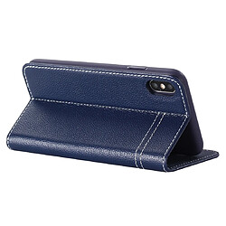 Wewoo Housse Coque Pour iPhone XR GEBEI Etui de protection en cuir à rabat horizontal avec support et fentes cartes bleu pas cher