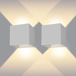 Applique LED 12W étanche double faisceau réglable IP65 façades de jardin 230V couleur BLANC lumière 6000K