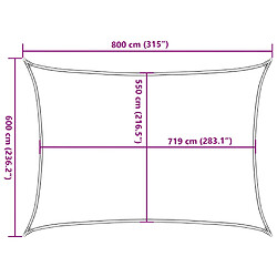 vidaXL Voile d'ombrage 160 g/m² Blanc 6x8 m PEHD pas cher