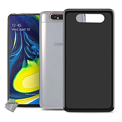 Htdmobiles Coque silicone gel fine pour Samsung Galaxy A80 + film ecran - NOIR