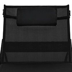 Maison Chic Chaise longue avec oreiller | Bain de soleil Relax | Transat Résine tressée Noir -GKD95290 pas cher