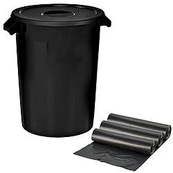 WellHome Cube industriel 100 litres. Sacs à ordures Noir + 3x à 10 unités