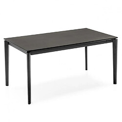 Inside 75 Table extensible 10 couverts PENTAGON FAST 230 cm pieds métal plateau céramique noir