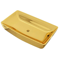 vidaXL Lavabo 71 x 38 x 13,5 cm Céramique Doré