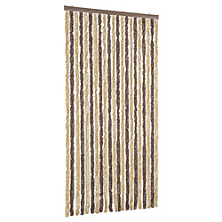 vidaXL Rideau anti-mouches marron foncé et beige 90x200 cm chenille