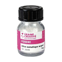 Graines Creatives Poudre effet métallique argent pour pâte polymère - 8 g