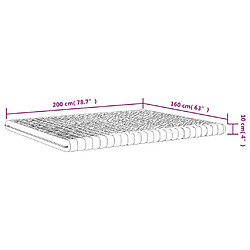 vidaXL Matelas en mousse blanc 160x200 cm 7 zones dureté 20 ILD pas cher