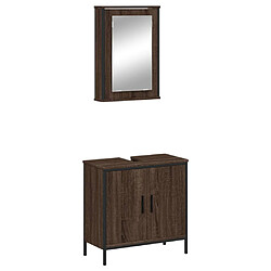 vidaXL Ensemble de meubles de salle de bain 2 pcs Chêne marron