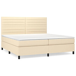 Maison Chic Lit Adulte - Lit simple Lit à sommier tapissier avec matelas moelleux - Meuble de Chambre - Crème 200x200 cm Tissu -MN79505