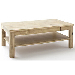 Pegane Table basse avec rangement en chêne blanchi - L.117 x H.42 x P.65 cm